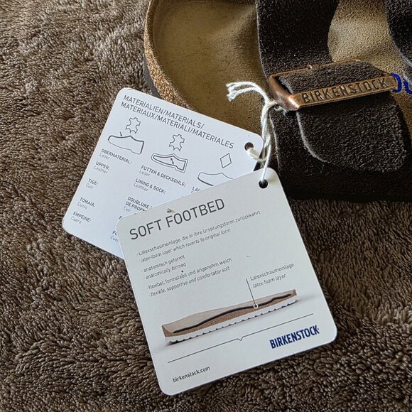 Birkenstock Arizona Soft Footbed Suede Sandals Mocca Women’s 6 EU 37 Regular NWT - Picture 16 of 16